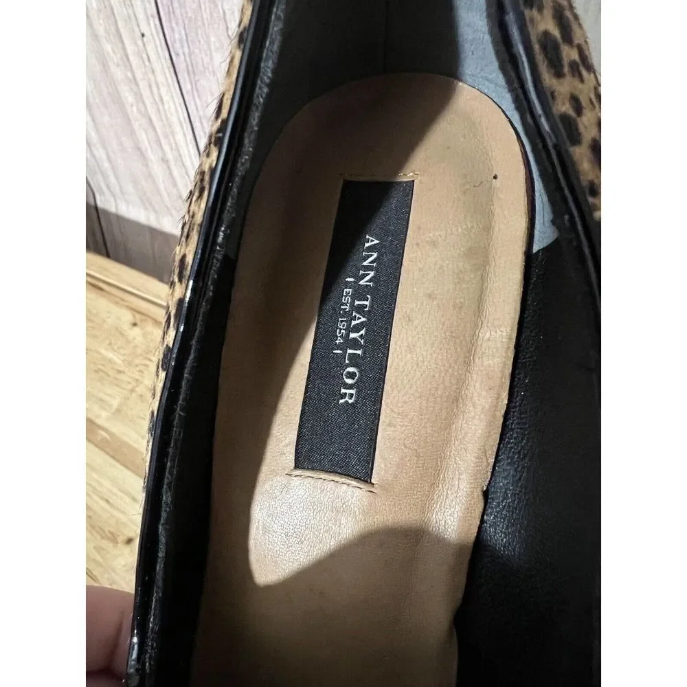 Ann Taylor Heels Shoes Leandra Leopard Leather Platform Shootie